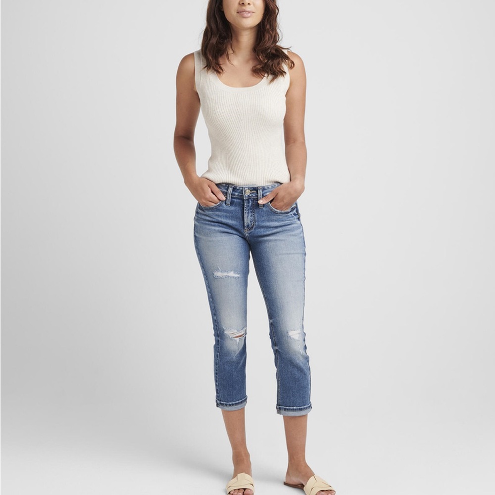 SilverJeans SUKI Surplus Capri- FlapPocket-Distressed-Like new-Sz 30-Midrise